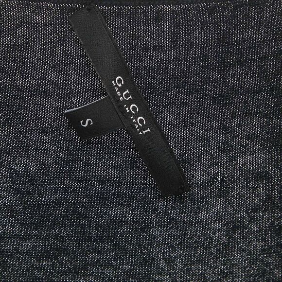 Gucci Black Stretch Knit V-Neck Sleeveless Top S